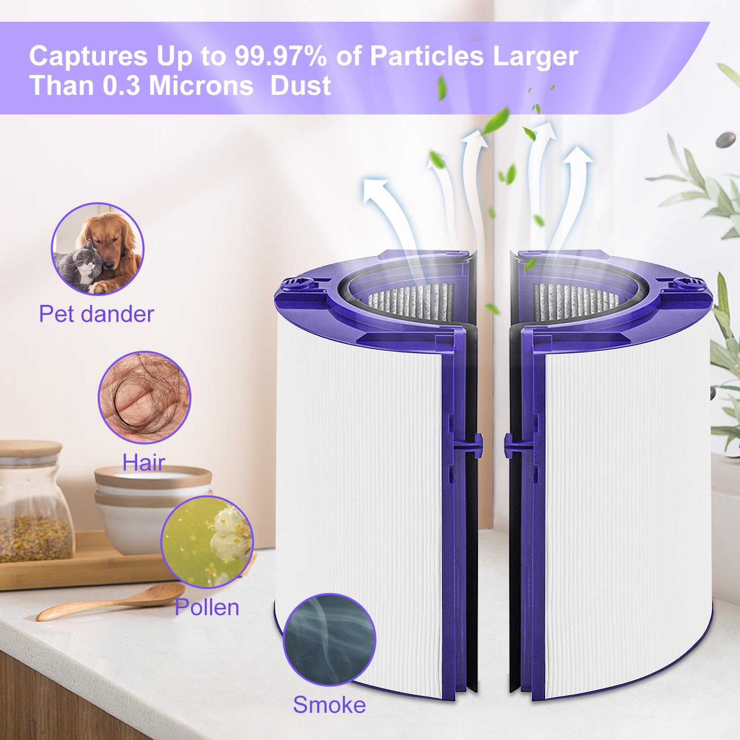 Filtro de repuesto 2 en 1 compatible con Dyson PH01 HP07 HP10 TP07 TP10 TP09...