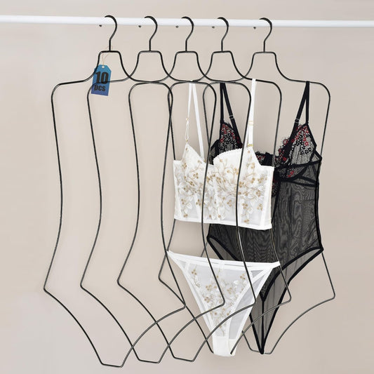 Perchas de ropa con forma de cuerpo, paquete de 10 perchas de lujo de alambre
