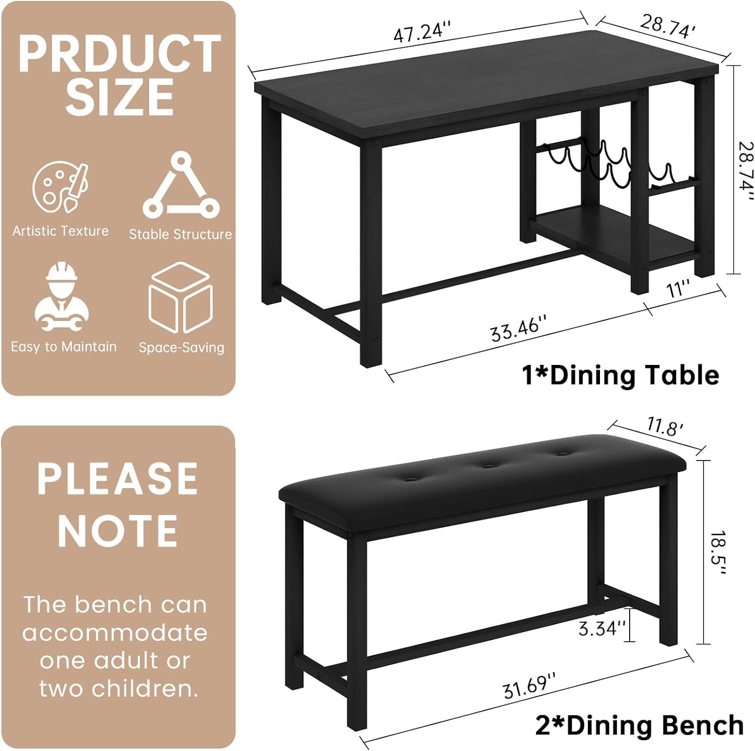 Juego de mesa de comedor para 2-4 personas, juego de mesa de comedor con