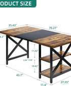 DWVO Mesa de comedor para 4-6 personas, mesa de cocina rectangular de madera de