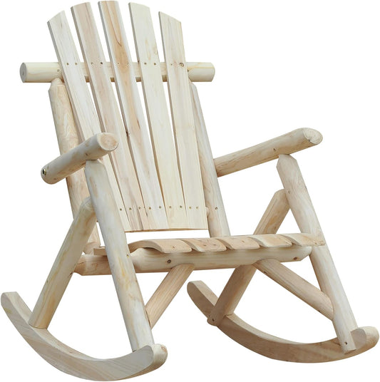 Outsunny Mecedora de madera para exteriores, silla mecedora Adirondack para...