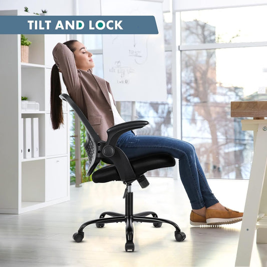 Silla de oficina, sillas de escritorio de malla para computadora con ruedas,...