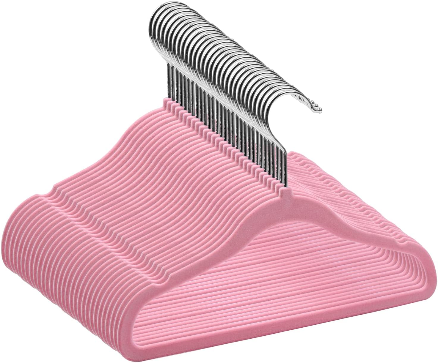 GoodtoU Perchas de terciopelo para niños, antideslizantes, color rosa, paquete...