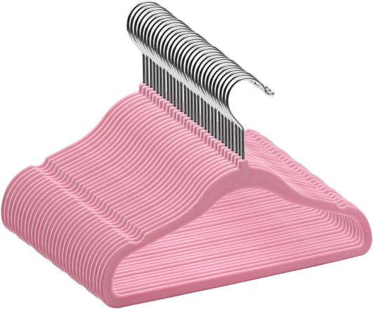 GoodtoU Perchas de terciopelo para niños, antideslizantes, color rosa, paquete...
