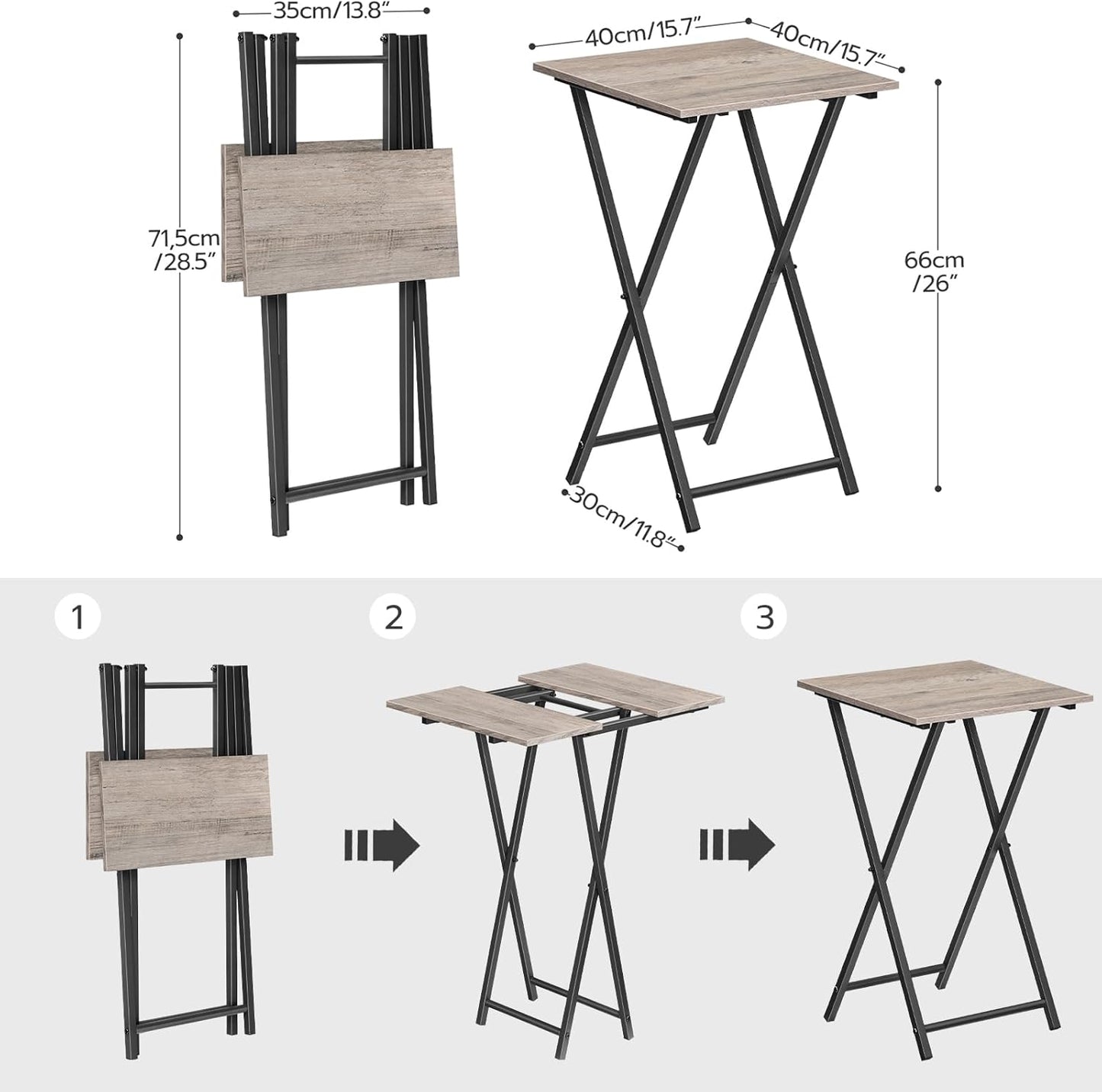 Mesa plegable para TV, bandeja de TV de madera, mesa auxiliar portátil para