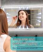 Espejo LED de 40 x 24 pulgadas para baño, espejo de baño sin niebla, con luces,...