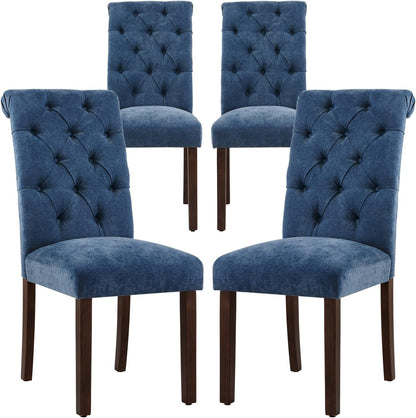 COLAMY Parsons Juego de 4 sillas de comedor con botones capitoné, sillas de