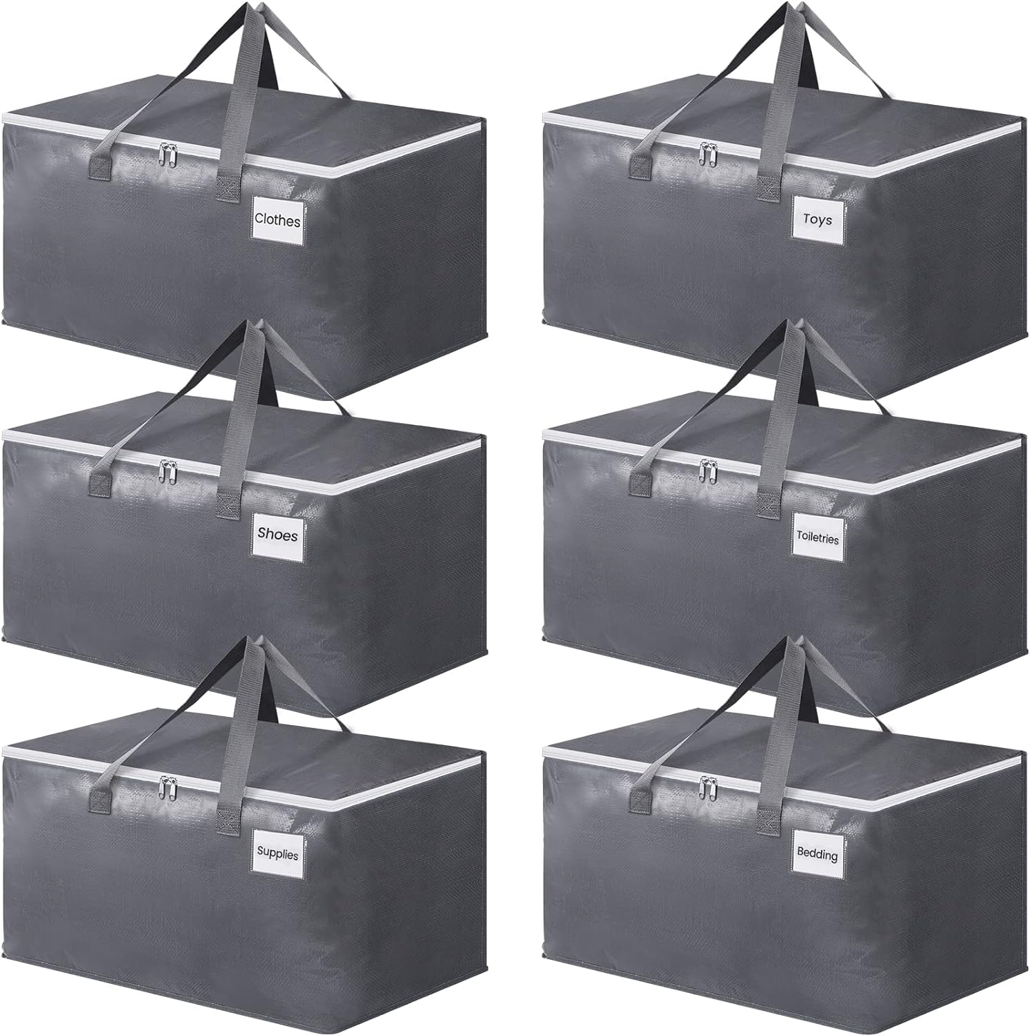 BlissTotes Cajas de mudanza grandes y con cremalleras y asas, suministros de