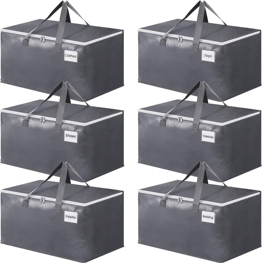 BlissTotes Cajas de mudanza grandes y con cremalleras y asas, suministros de