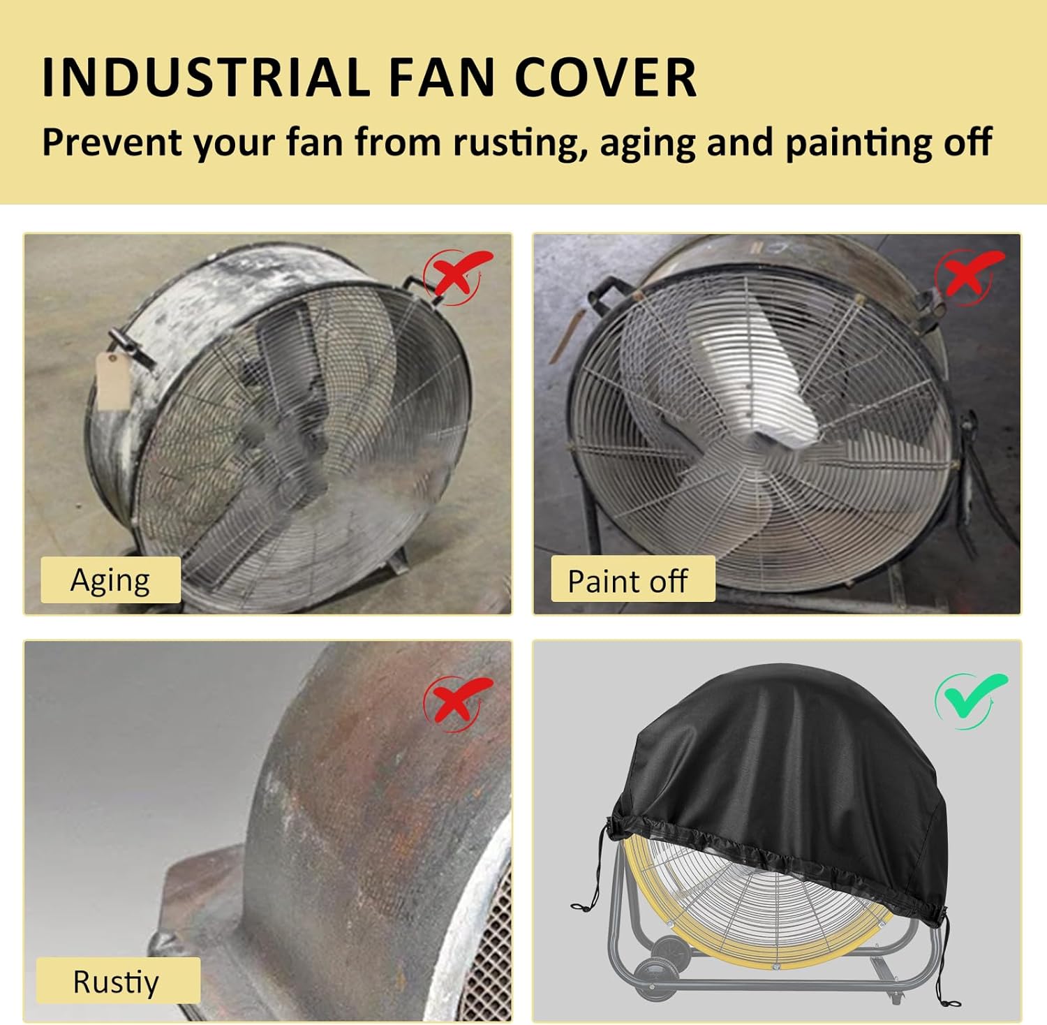 KINPEE Cubierta de ventilador industrial, impermeable y a prueba de polvo para...