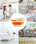 Cubo plegable, cubo plegable, bañera de mango resistente, lavabo de baño