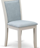 Monza Parsons Juego de 2 sillas acolchadas de tela azul bebé, lino cepillado