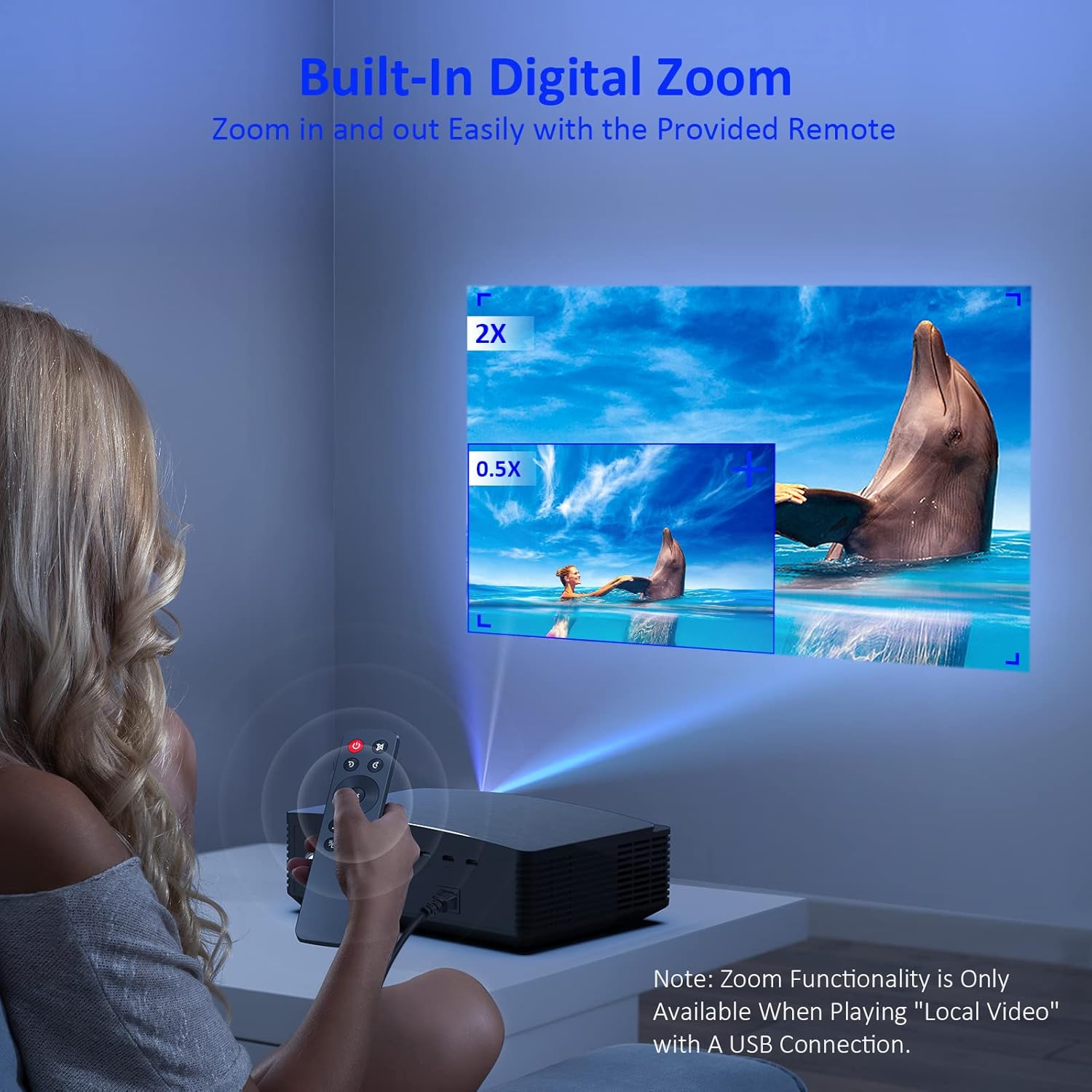 NexiGo Proyector para exteriores PJ20, proyector de películas con WiFi y...