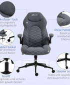 Vinsetto Silla de juegos con brazo abatible, silla de computadora de escritorio...