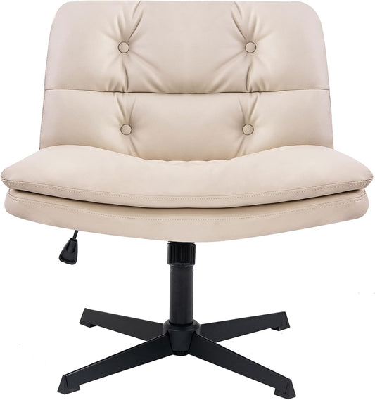 HomVent Silla de escritorio de oficina sin reposabrazos, sin ruedas, acolchada...