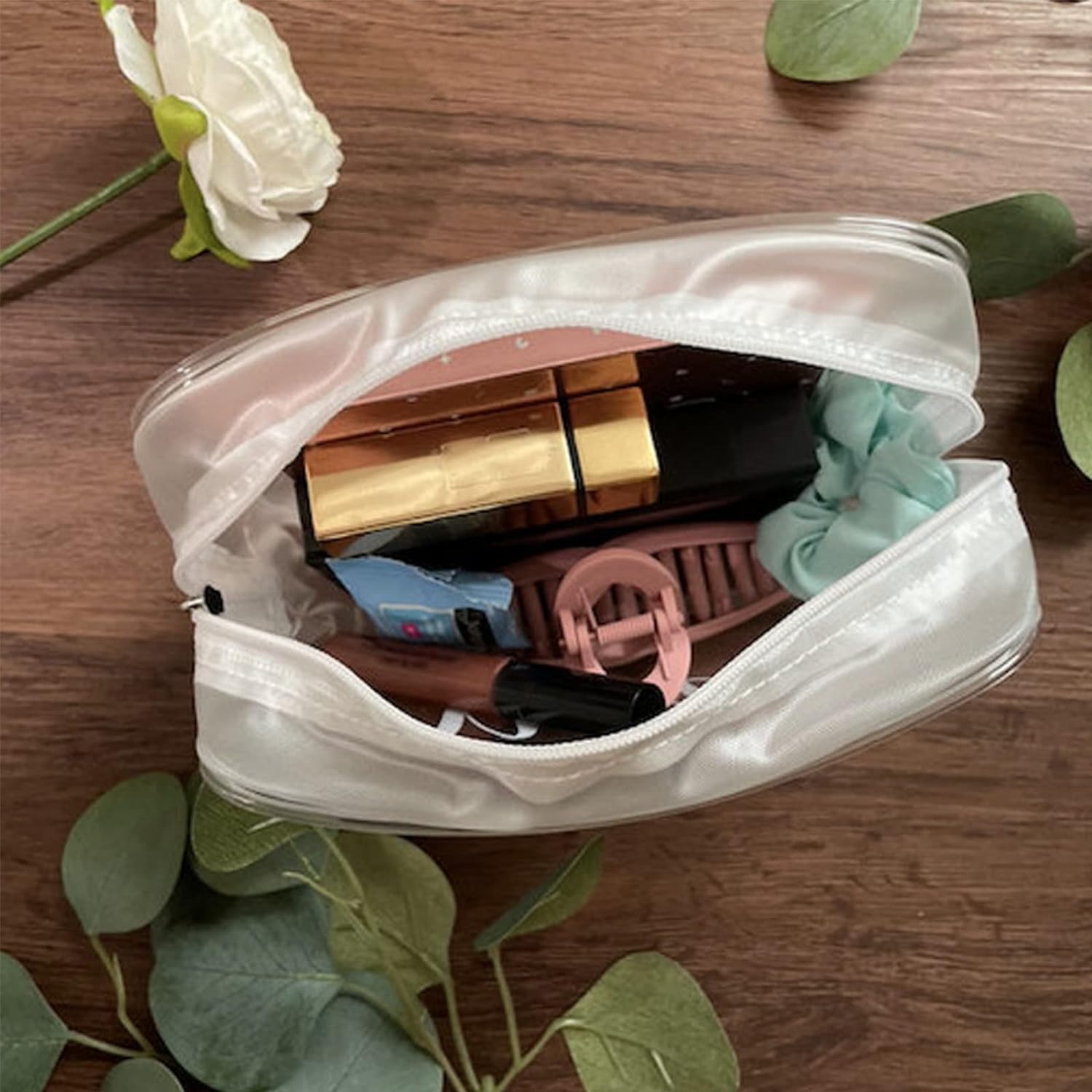 Paquete de 20 bolsas transparentes para cosméticos para mujeres y hombres,