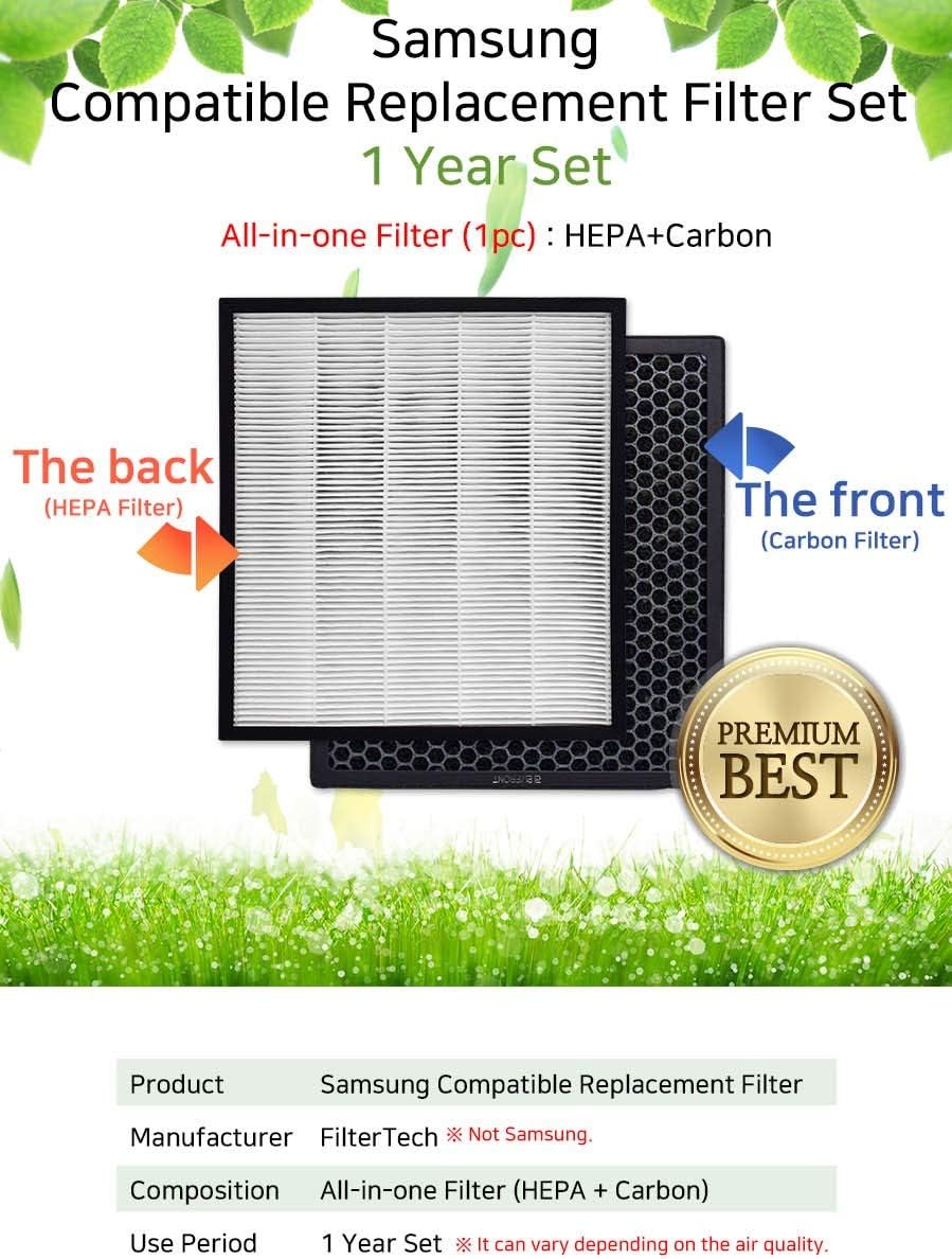 Filtro purificador de aire de repuesto para Samsung de 1 año...