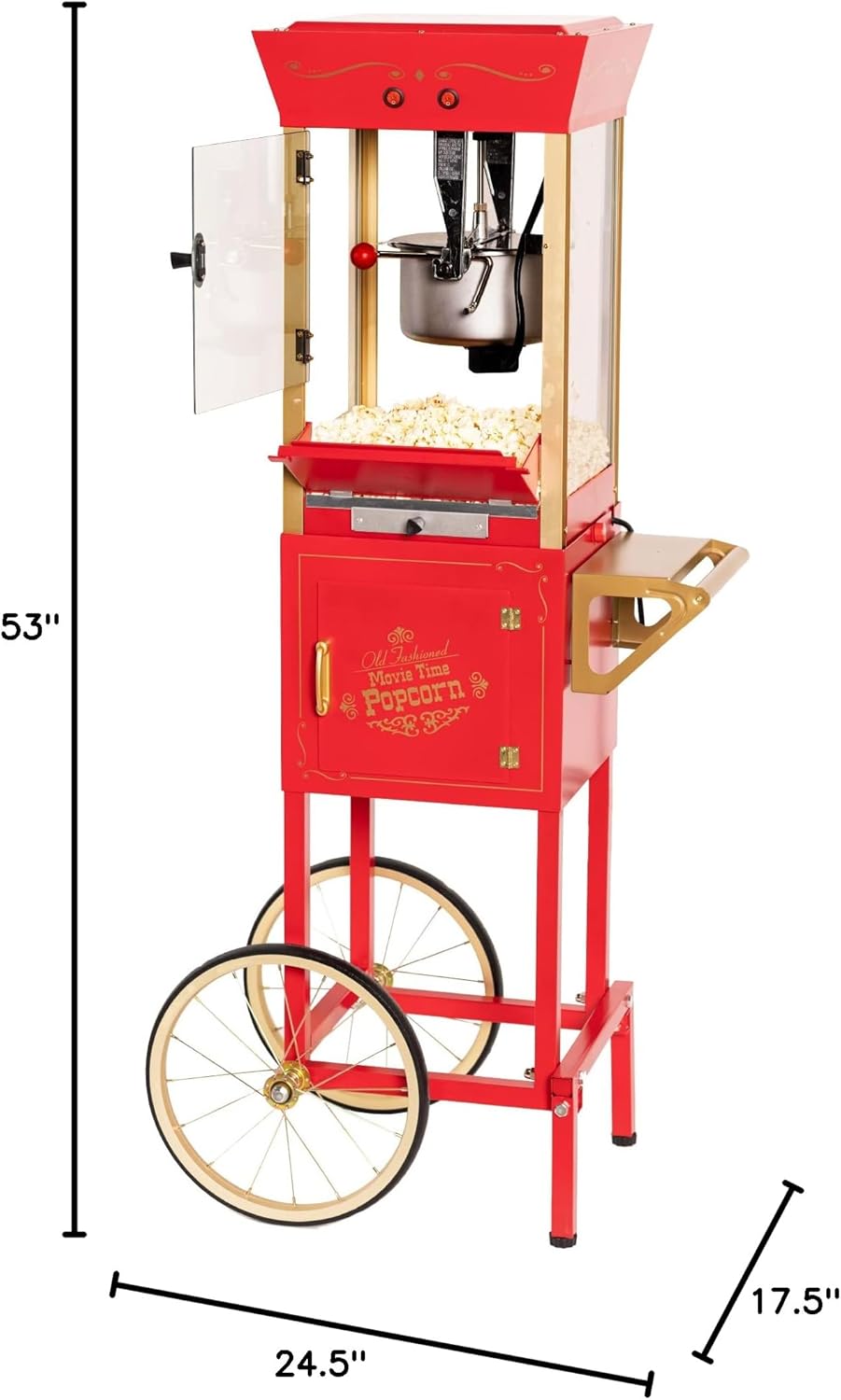 Nostalgia Máquina para hacer palomitas de maíz, carrito profesional con...