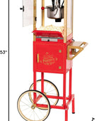 Nostalgia Máquina para hacer palomitas de maíz, carrito profesional con...