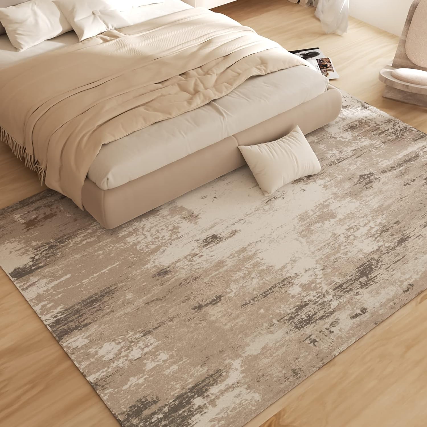 Alfombra lavable a máquina, de 5 x 7 pies, pelo bajo, no desprende pelusa,