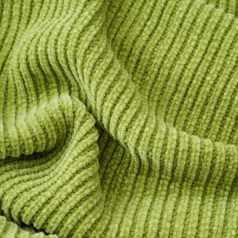 BATTILO HOME Manta verde manzana para sofá, manta de punto de felpilla suave...