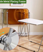 HM&DX Juego de mesas y sillas plegables, mesa y taburete de acrílico para TV,...
