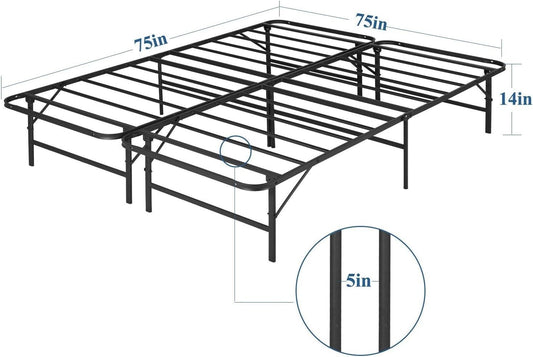 Base de cama Vecelo, de 14 pulgadas, listones de acero resistente