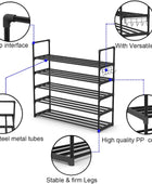 Zapatero de metal de 5 niveles, organizador de almacenamiento ajustable con...