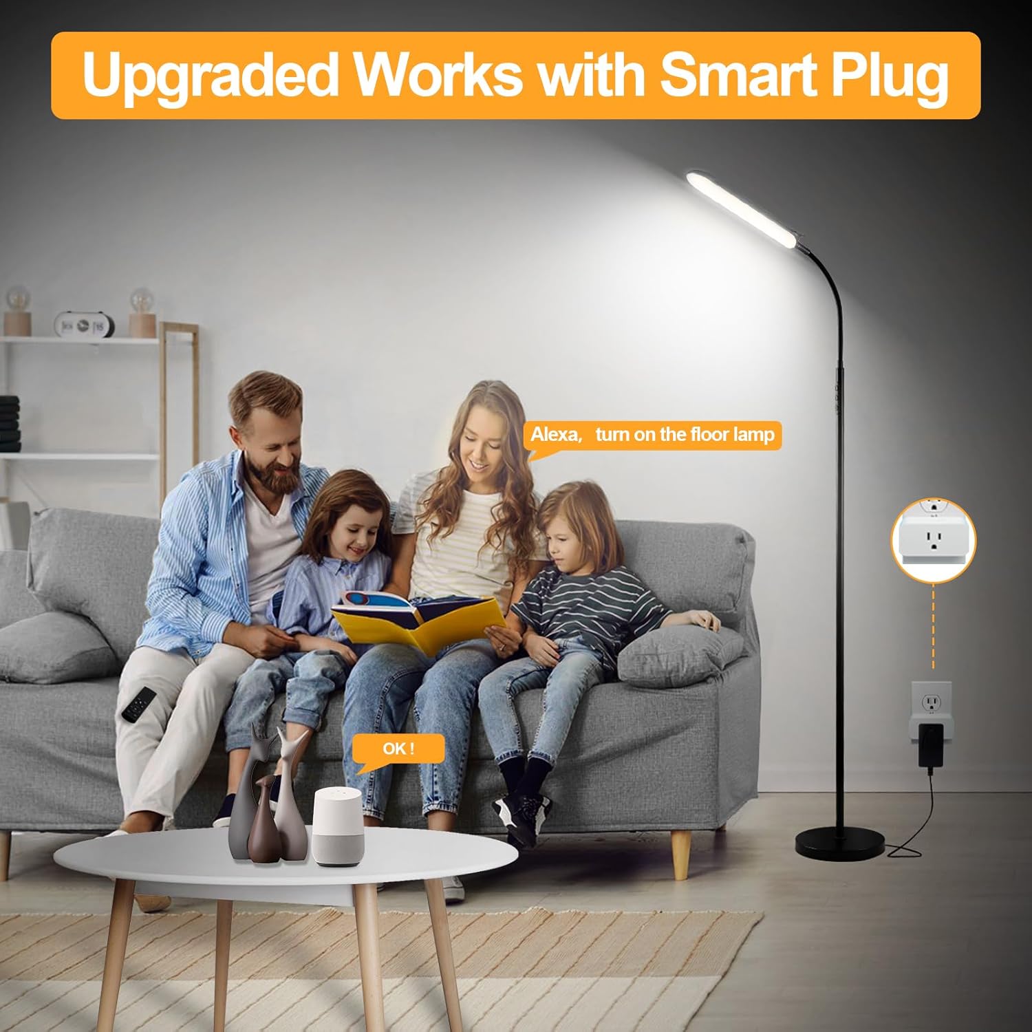 Lámpara De Pie, 18 W, 1800 Lúmenes, Lámpara De Pie LED Súper Brillante Con Control Remoto