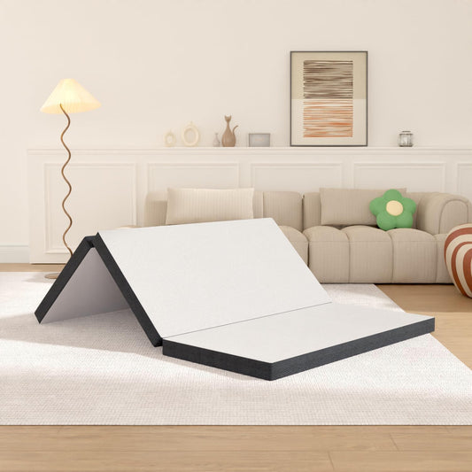 Colchón plegable triple de 34 pulgadas con funda, colchón de espuma
