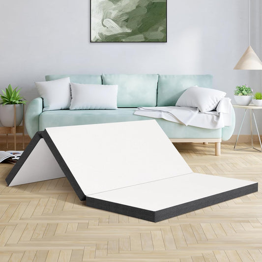 Colchón plegable de espuma viscoelástica triple de 3 pulgadas, portátil,