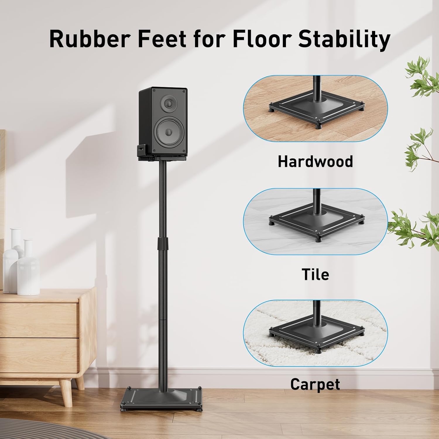 PERLESMITH Soportes universales para altavoces de sonido envolvente, altura...
