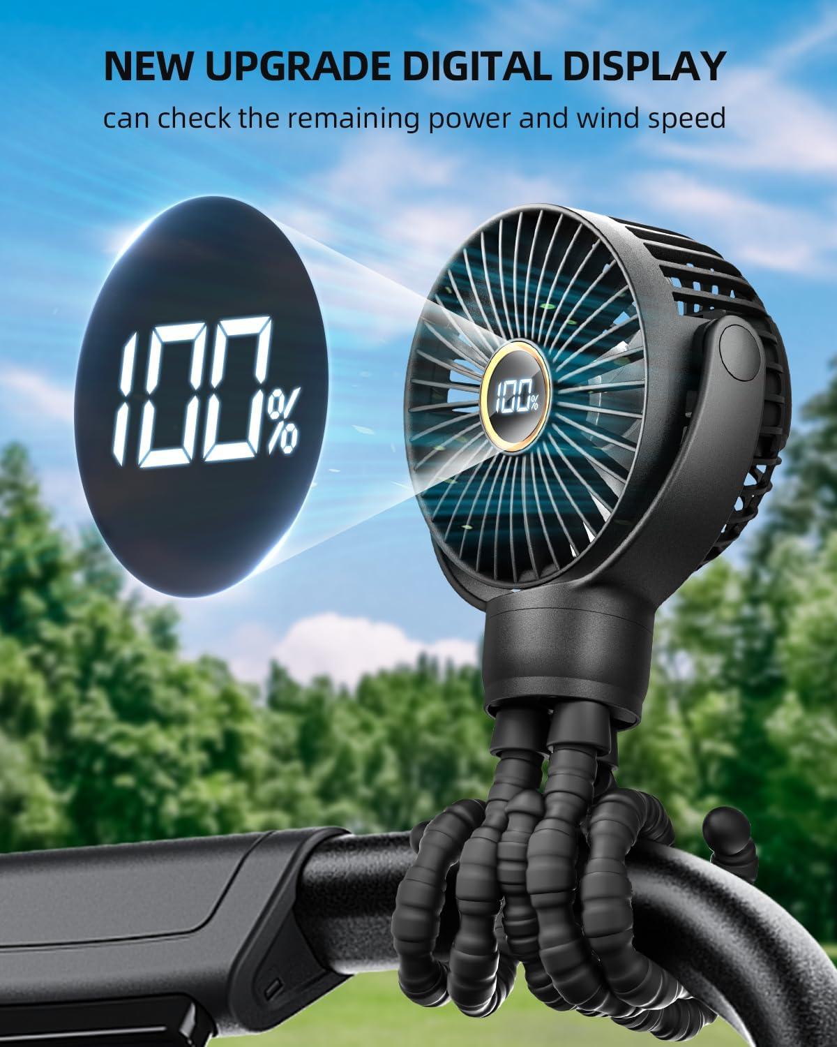 Mini ventilador de cochecito, ventilador portátil para bebé, funciona con