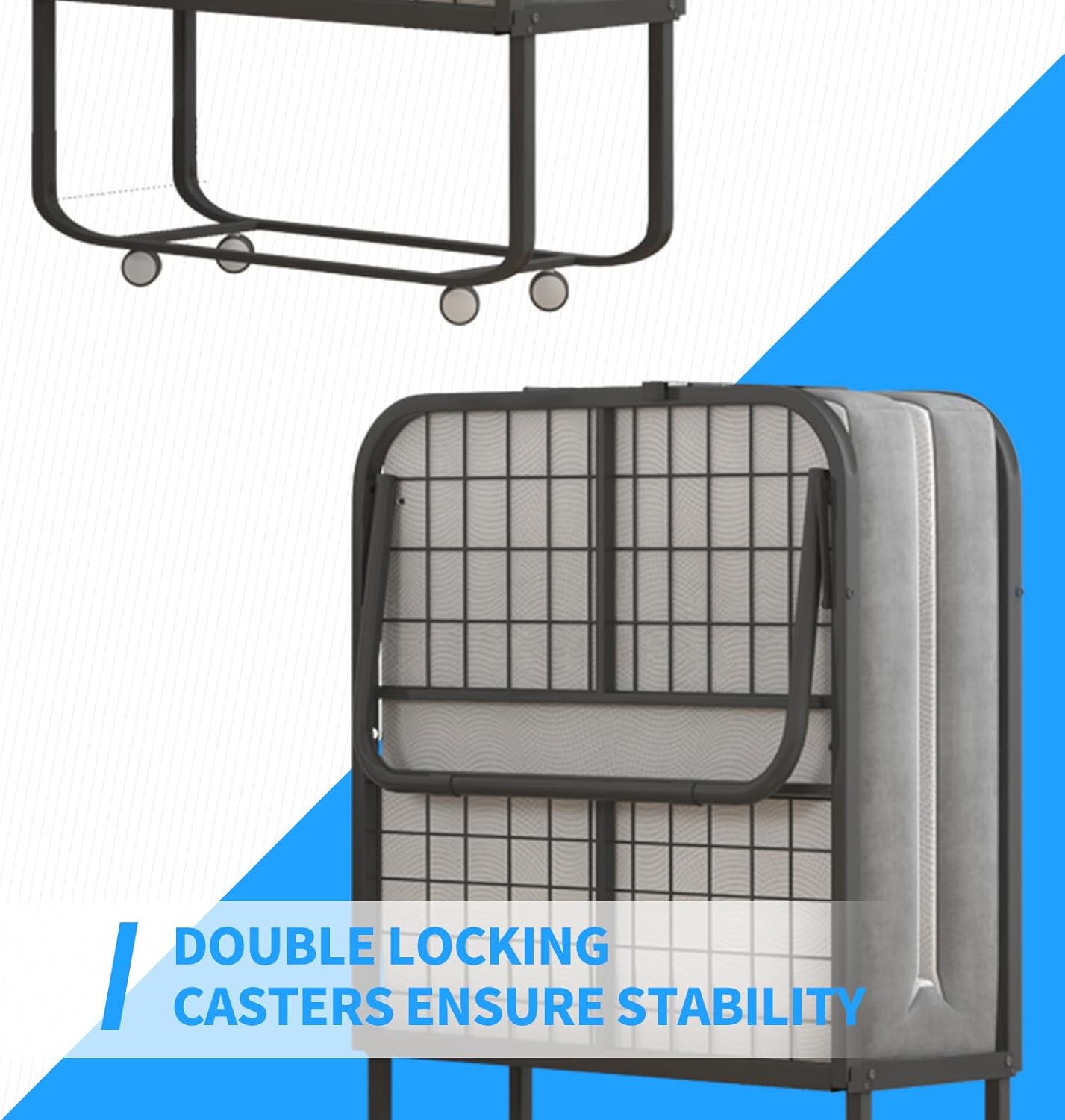 Cama plegable con colchón para adultos, camas de invitados plegables portátiles