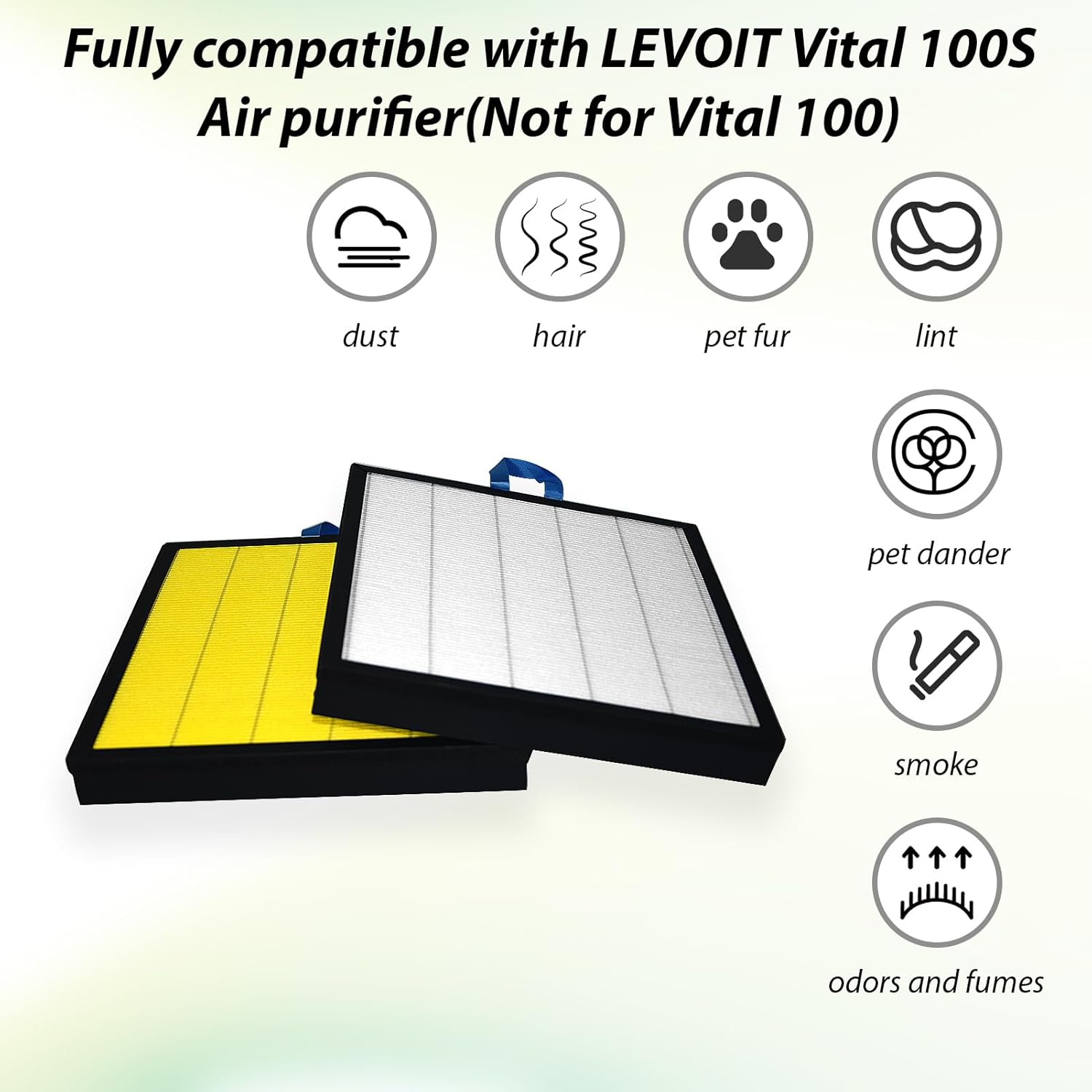 Filtro de repuesto para purificador de aire LEVOIT Vital 100S, HEPA 3 en 1,...