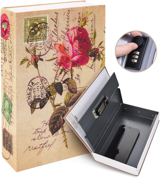 Caja fuerte con cerradura para libros, color rosa caja secreta Ohuhu con...