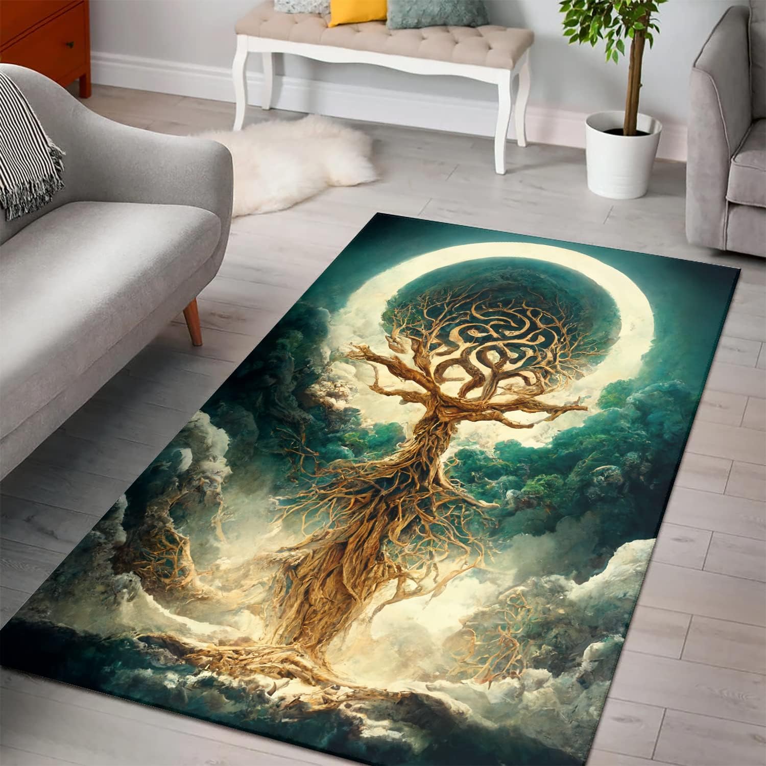 Alfombra vikinga para dormitorio, sala de estar, regalo para amantes de la...