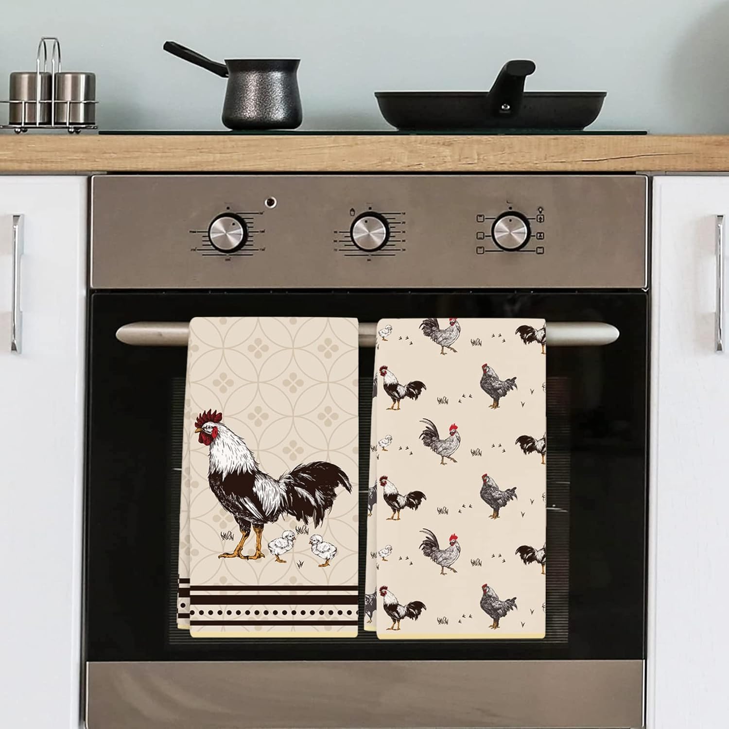 Paquete de 2 toallas de cocina de pollo, toallas de cocina vintage, regalo de...