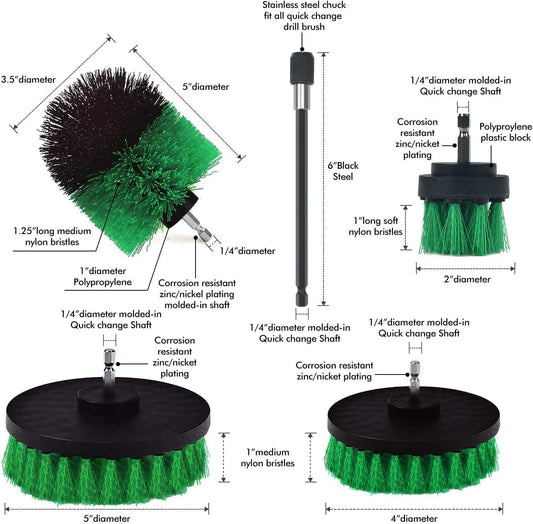 Juego de accesorios de cepillo de taladro, cepillo de limpieza eléctrica para