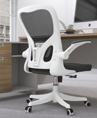 Monhey Silla de oficina ergonómica con soporte lumbar y brazos abatibles,...