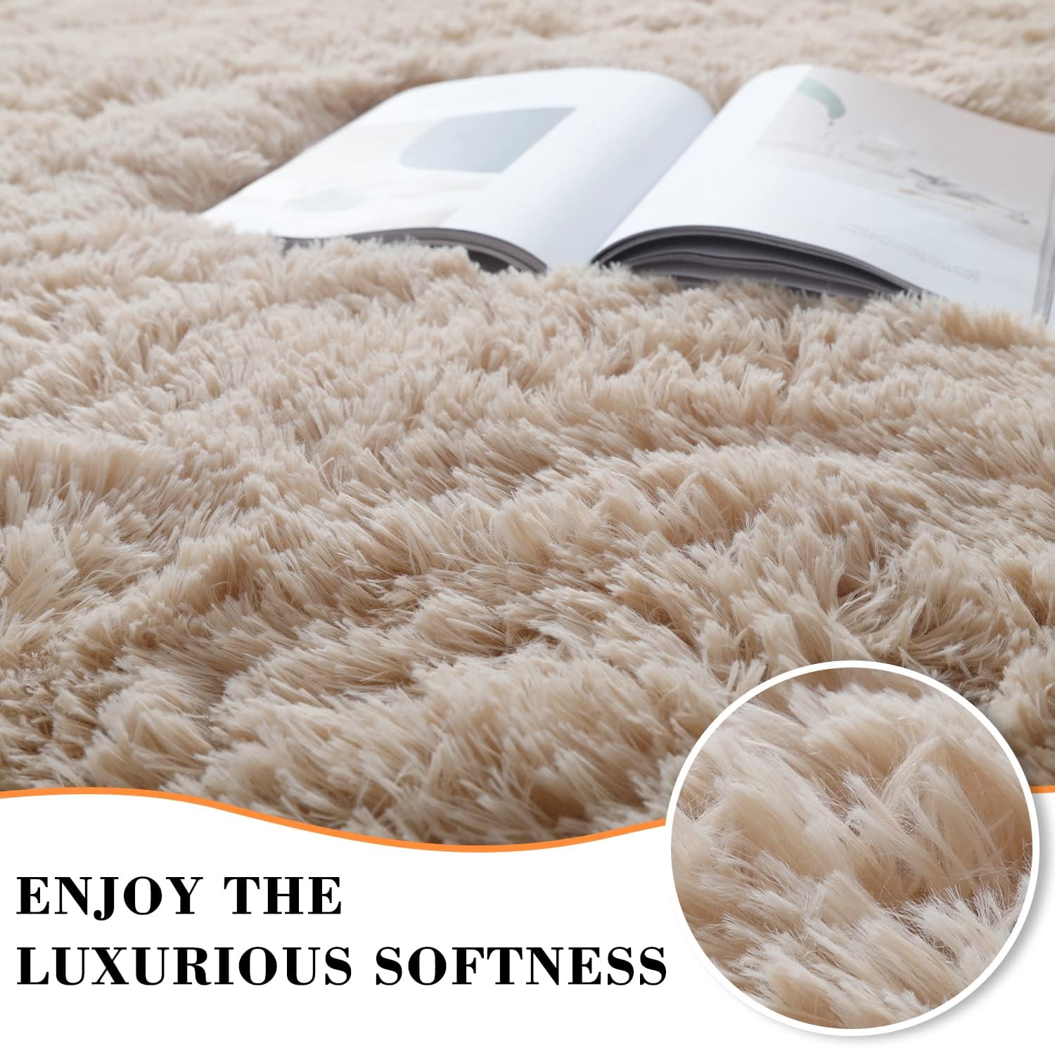 Alfombras beige para sala de estar, ultra suaves para interiores, de 5x7 pies,...