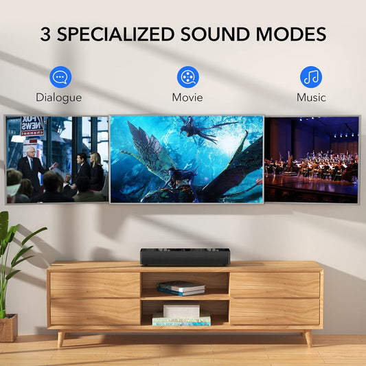 Barra de sonido de 2.1 canales con subwoofer integrado, pequeña barra de sonido...
