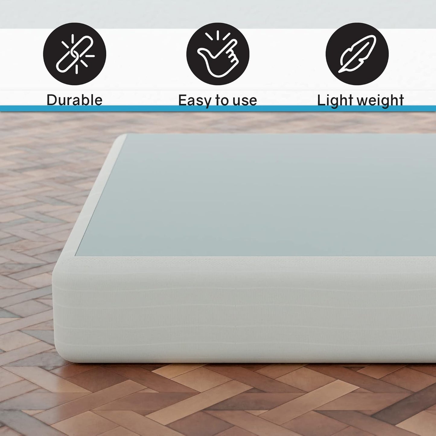 Somier resistente de 8 pulgadas para soporte de colchón, base de madera natural
