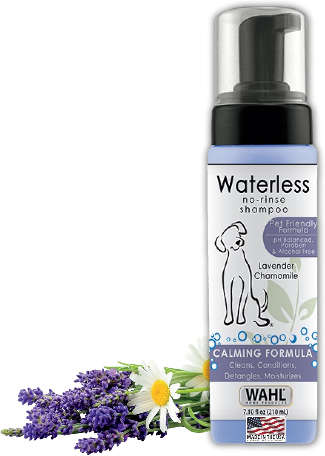 Wahl USA Pet Friendly Champú sin enjuague para animales  Lavanda y manzanilla...