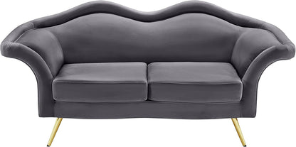 Meridian Furniture Lips Collection - Sofá biplaza tapizado de terciopelo con...