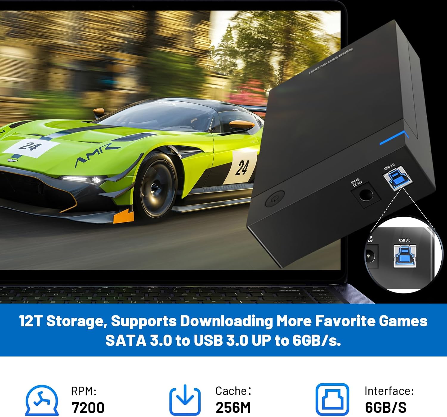 Kinhank Disco duro de juegos retro de 12 TB con más de 96000 juegos, consolas...