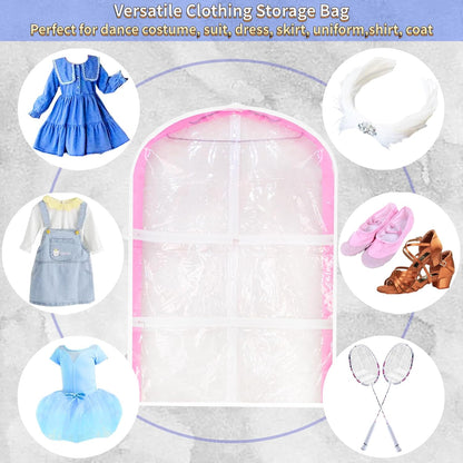 Bolsa de ropa para niños de viaje, bolsas de ropa de baile transparentes de 37