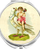 NewCharms Pintura de pájaro vintage para montar a niños, compacta con espejos,...