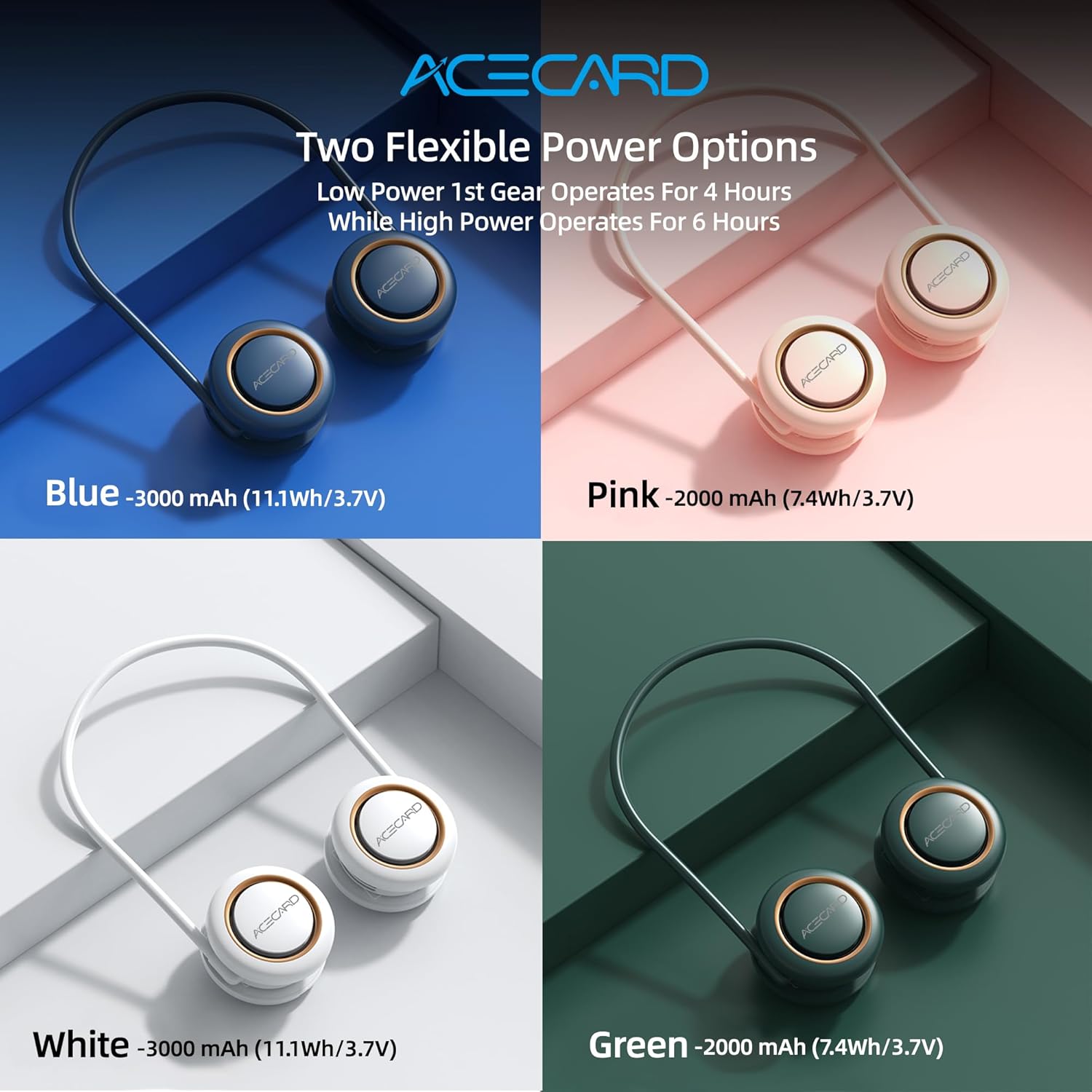 Portable Neck Fan  Bladeless Hanging Neck Fan Rechargeable  Hands Free Personal...
