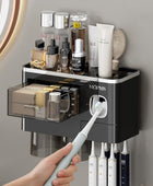MOPMS Portacepillos de dientes, montaje en la pared para baño, dispensador...